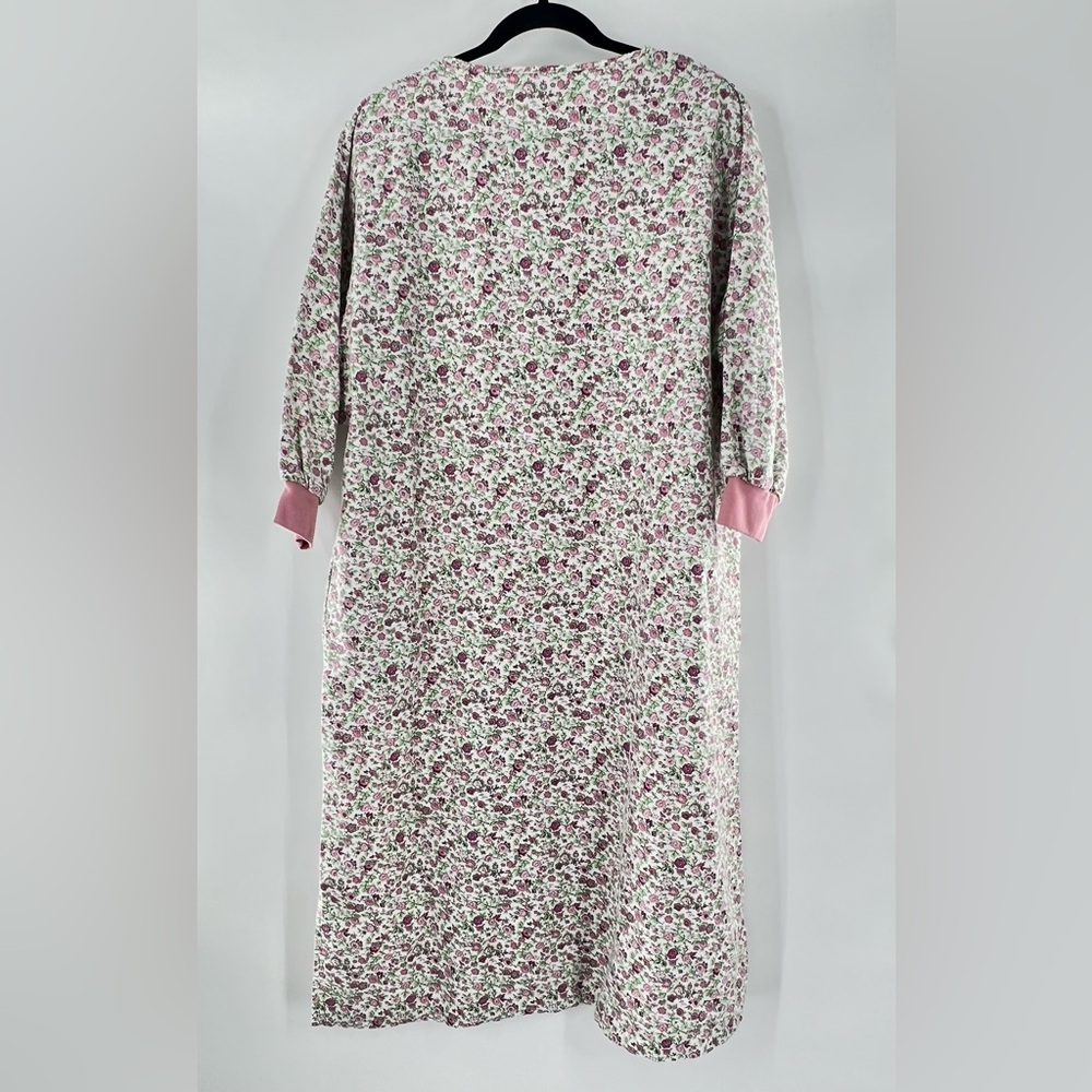 Vermont Country Store Cotton Flannel Nightgown with Pockets In Rosebud Size XL